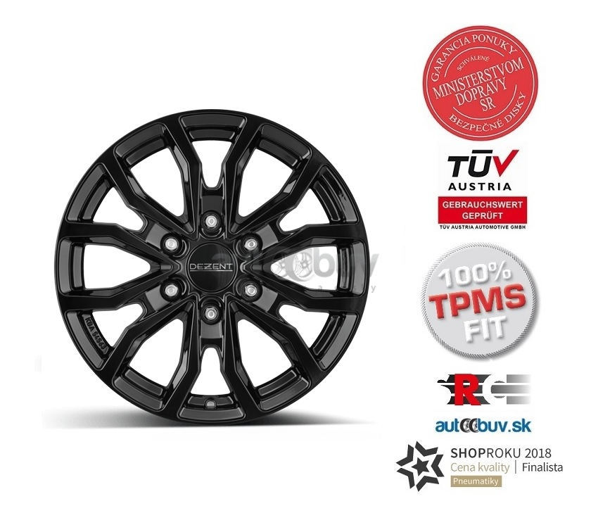 DEZENT KC black 6.50x16 6x139.70 ET55